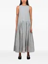 Story Mfg. Echo Checked Maxi Dress In Blue