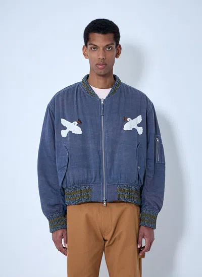 Story Mfg. Embroidered Bomber Jacket In Purple