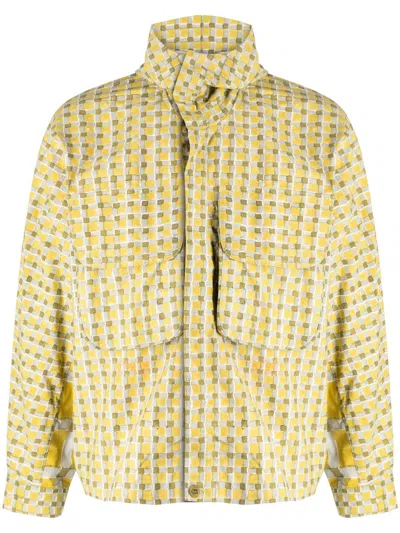 Story Mfg. Forager Check-print Jacket In Yellow