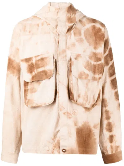 Story Mfg. Forager Tie-dye Hooded Jacket In Neutral