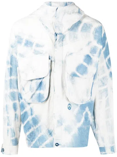 Story Mfg. Forager Tie-dye Hooded Jacket In Blue