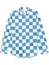 Story Mfg. Story Mfg Front Button Casual Shirt With Checkered Pattern In Blue