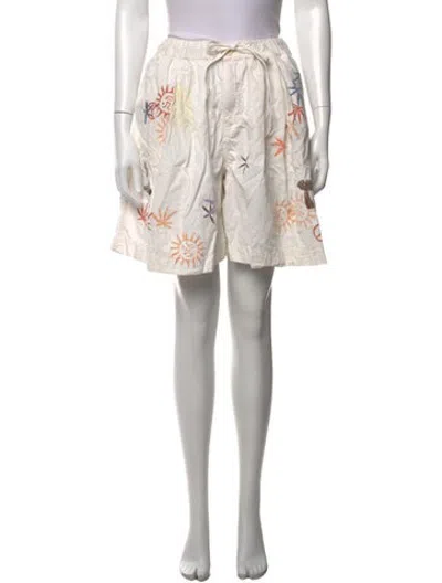 Pre-owned Story Mfg. Graphic Print Mini Shorts In White