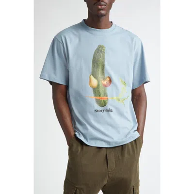 Story Mfg. Grateful Cotton Graphic T-shirt In Blue Oscar