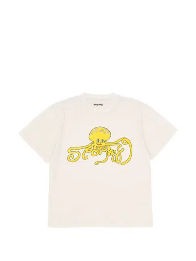 Story Mfg. Grateful Octopus-graphic T-shirt In White