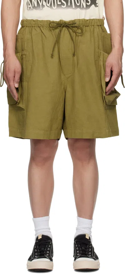 Story Mfg. Green Salt Shorts In Olive