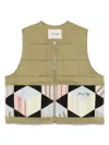 Story Mfg. Green Sleeveless Zip Vest In Green