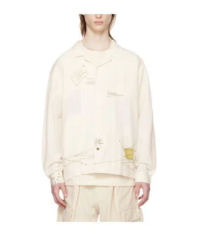 Story Mfg. Greetings Embroidered Shirts In White