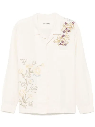 Story Mfg. Story Mfg Greetings Shirt In Beige