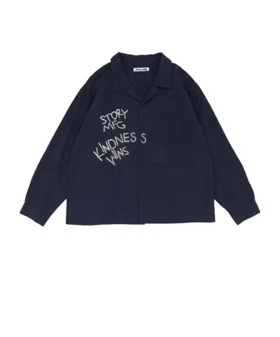 Story Mfg. Greetings Shirt Ls In Blue