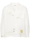 Story Mfg. Greetings Embroidered Shirts In Ecru Zigzag