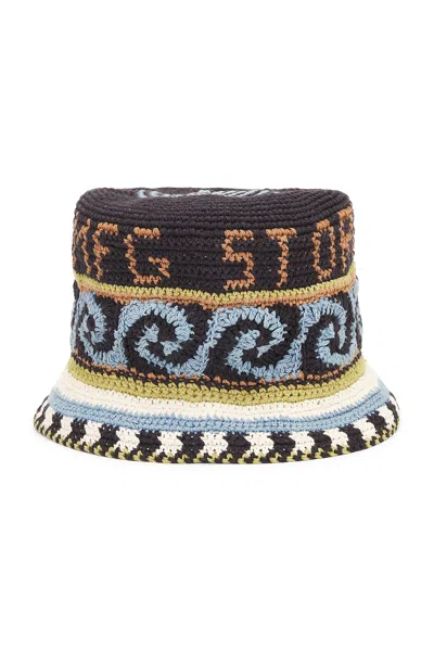 Story Mfg. Hand Crochet Brew Hat In Black Spiral