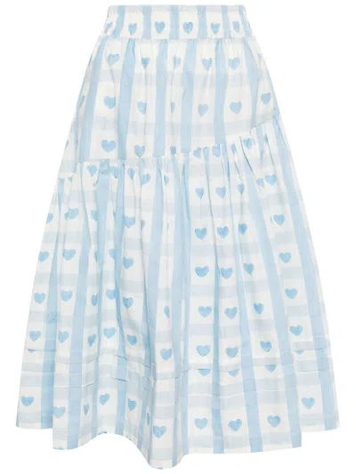 Story Mfg. Juniper Midi Skirt In Blue Heart