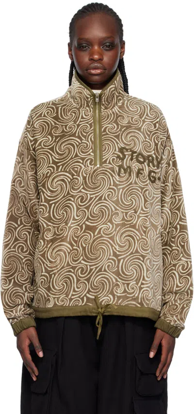 Story Mfg. Khaki Mineral Sweater In Grey Spiral