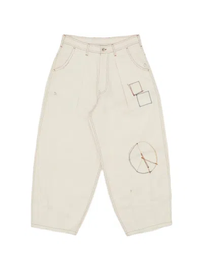 Story Mfg. Lush Embroidered Pleated Trousers In Neutral