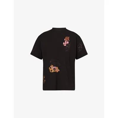 Story Mfg. Mfg Mens Grateful Painted Cotton T-shirt Black