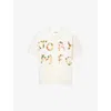Story Mfg. Mens Ecru Greetings Relaxed-fit Cotton And Linen Shirt In White