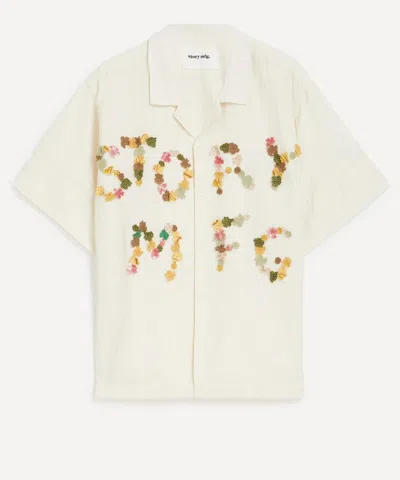 STORY MFG. STORY MFG. MENS GREETINGS PETAL APPLIQUE BOWLING SHIRT