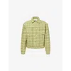 Story Mfg. Mens Moss Check Tuesday Check-print Cotton-poplin Jacket In Green