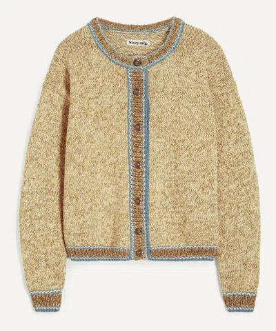 Story Mfg. Mens Root Knit Cardigan In Kelp