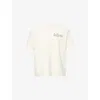 Story Mfg. Mfg Mens Grateful Printed Cotton-jersey T-shirt Ecru Ribbon In Ecru Ribbon