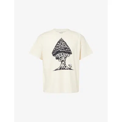 Story Mfg. Mens Solar Check Grateful Short-sleeve Cotton T-shirt In Neutral