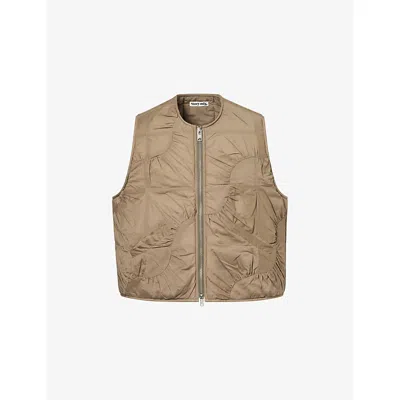 Story Mfg. Mens Khaki Pluto Padded Cotton Vest In Brown
