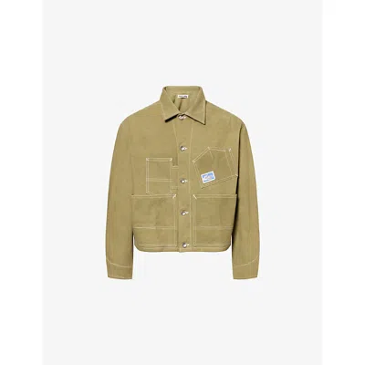 Story Mfg. Mens Story Mfg Station Cropped Cotton Jacket In Green