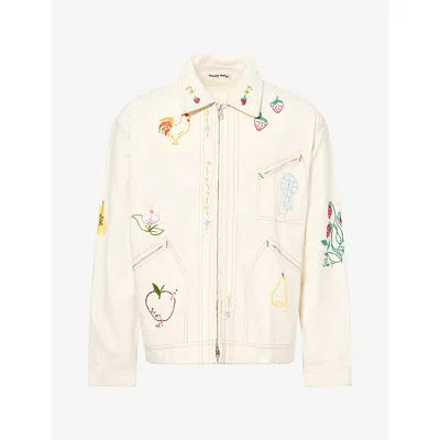 Story Mfg. Mfg Mens Amba Embroidered Denim Jacket Folk