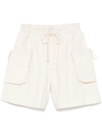 Story Mfg. Off White Bermuda Cargo Short In Beige