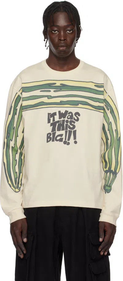 Story Mfg. Off-white Grateful Long Sleeve T-shirt In Ecru This Big