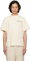 Story Mfg. Mfg Mens Grateful Printed Cotton-jersey T-shirt Ecru Ribbon In Ecru Lesson