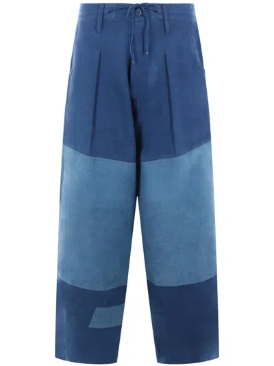 Story Mfg. Panelled Wide-leg Trousers In Blue