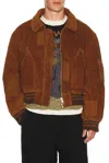 Story Mfg. Patchwork Grain Bomber In Brown