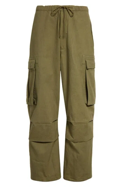 Story Mfg. Peace Organic Cotton Cargo Pants In Olive Slub