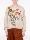 Story Mfg. Piper Floral Embroidered Sweater In Neutral