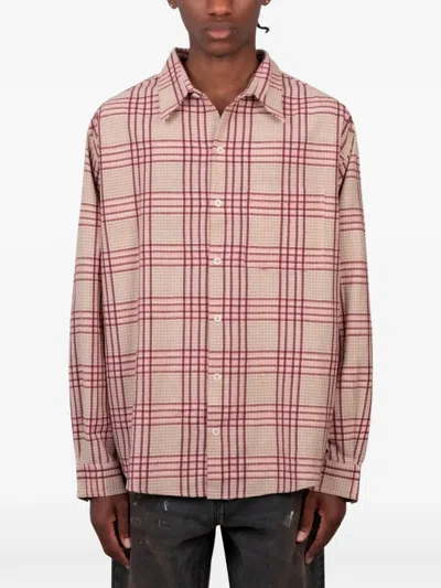 Story Mfg. Plane Check Handloom Shirt In Brown