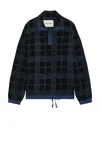 Story Mfg. Ens Midnight Resist Check Polite Check-pattern Oversized Organic-cotton Corduroy Sweatshirt In Midnight Resist Check