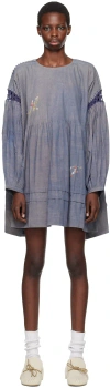 Story Mfg. Purple Mon Minidress In Purple Meadow