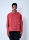 Story Mfg. Mens Pinky Railroad Denim Jacket In Pink