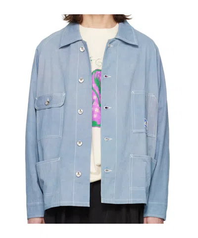 Story Mfg. Railroad Shirt Jacket In Blue