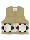 Story Mfg. Green Sleeveless Zip Vest In Green