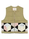 Story Mfg. Green Sleeveless Zip Vest In Green