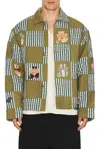 Story Mfg. Short On Time Patchwork Organic Cotton Jacket In Multi