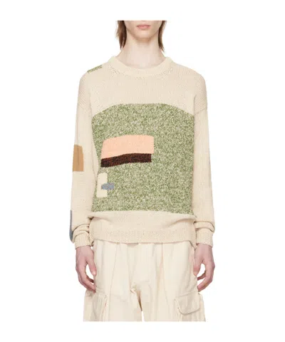 Story Mfg. Off-white Spinning Sweater In Ecru Darn-knit