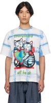 Story Mfg. Ssense Exclusive Blue & White Kitten Courage Shirt In Purple