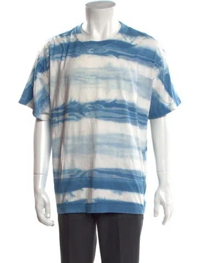 Pre-owned Story Mfg. Tie-dye Print Crew Neck T-shirt In Blue