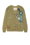 Story Mfg. Twinsun Cardigan In Olive Rosette