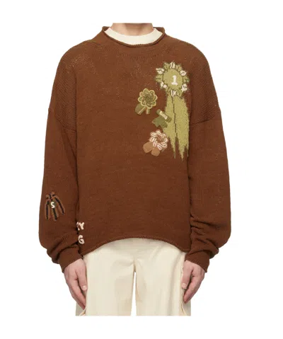 Story Mfg. Brown Twinsun Rollneck Sweater In Brown Rosette