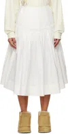 STORY MFG. WHITE CARDAMINE MIDI SKIRT